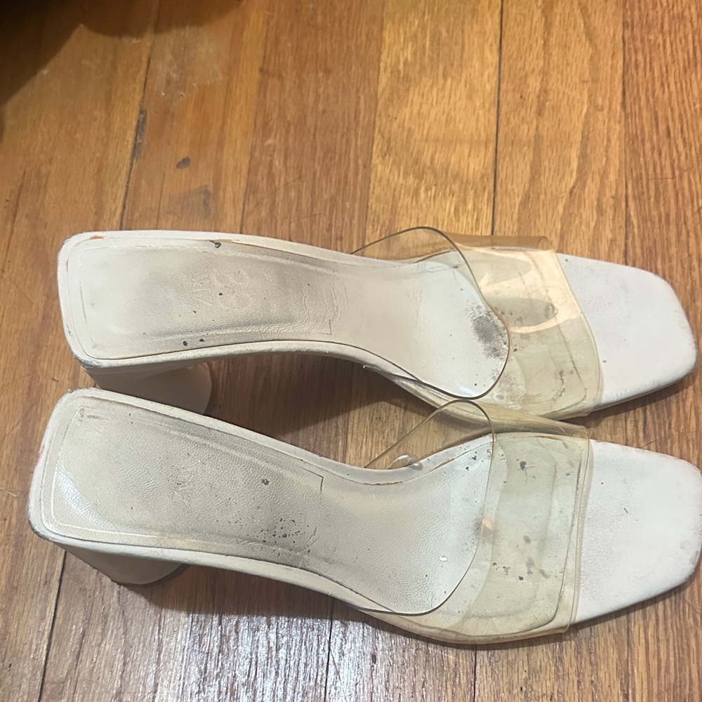 Zara Cream and Clear Women's Heels